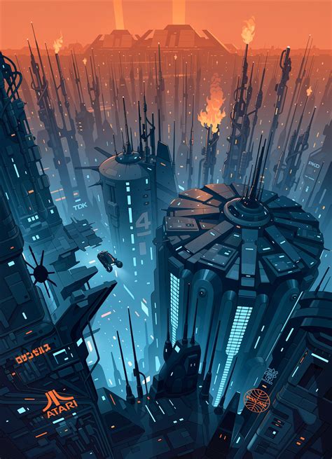 Brian Taylor Blade Runner Cityscape Cyberpunk Art Futuristic City