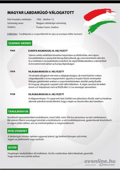 Példaképük ellen játszhatnak a magyar válogatott játékosok. Ilyen lenne a Magyar Labdarúgó-Válogatott önéletrajza ...
