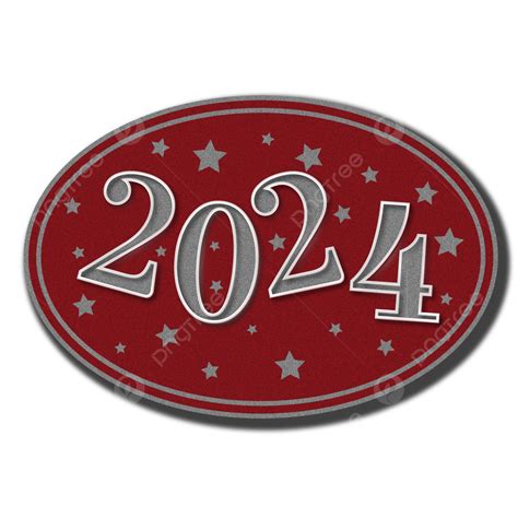 2024 Efek Teks Butiran Merah Dan Perak Vektor 2024 Merah Tahun Baru