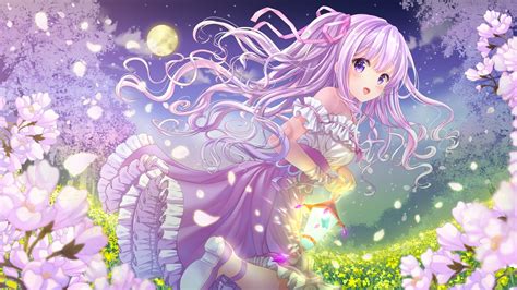 Fond Décran Illustration Fleurs Anime Cheveux