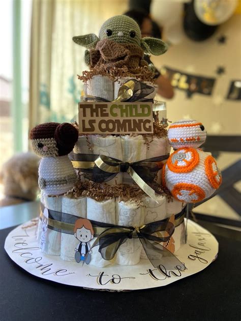 Star Wars Baby Shower Diaper Cake Boy Baby Shower Centerpieces Star
