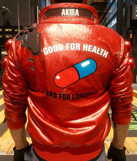 Cyberpunk Akira Jacket Good For Health Bad For Education Jacket Jackets Creator