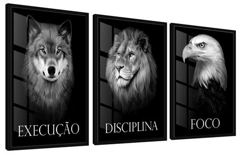 Quadro Aguia Leao E Lobo