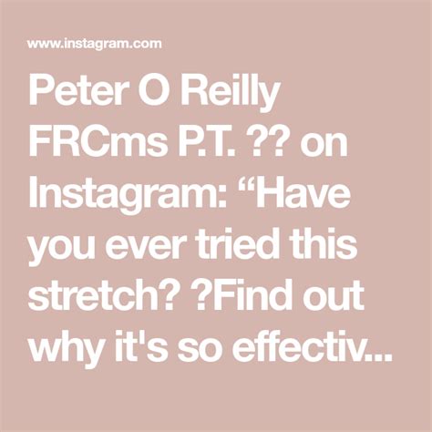 Peter O Reilly Frcms Pt 🇮🇪 On Instagram “have You Ever Tried This