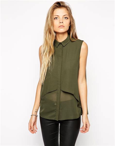 asos double layer sleeveless blouse at latest fashion clothes fashion sleeveless blouse