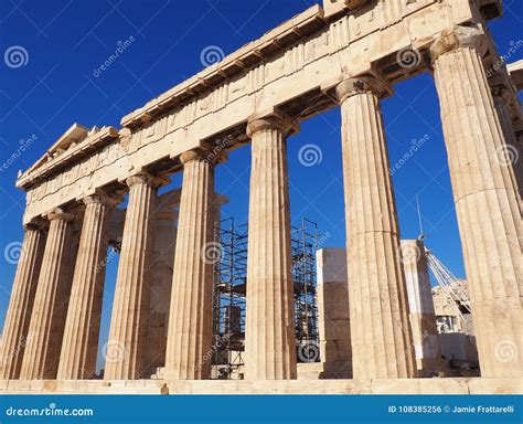 The Parthenon Under Construction Athens Greece Stock Photo Image Of