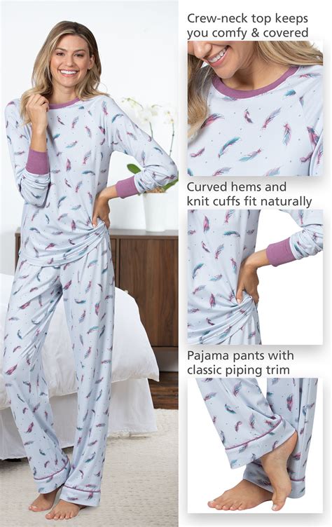 feather touch pajamas in women s jersey knit blends pajamas for women pajamagram