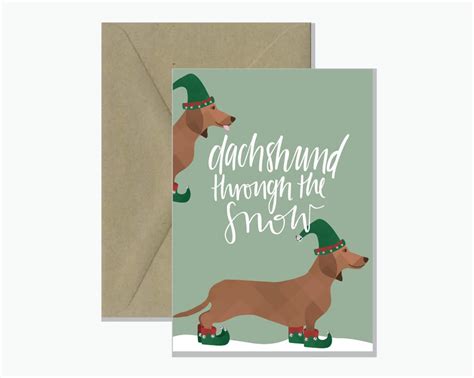 Dachshund Through The Snow Christmas Greeting Card Rosie Lou
