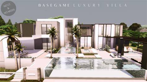 Basegame Luxury Villa Big Mansion No Cc Stop Motion Build