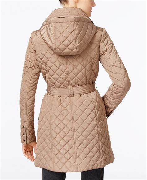 MICHAEL Michael Kors Hooded Quilted Belted Jacket Reviews Coats