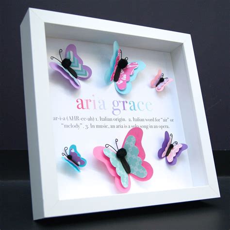Baby Girl Butterfly Frame With Name Origin And Meaning Butterfly Theme