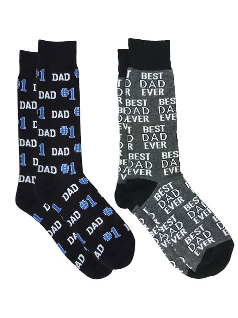 Men S 1 Dad And Best Dad Ever Novelty Funny Socks Father S Day 2 Pack