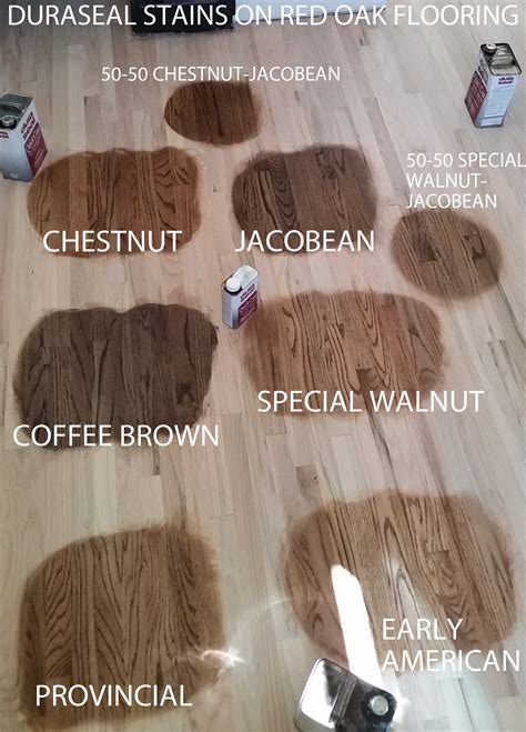 For any unfinished wood surfaces penetrates deep into wood fibers to highlight the grain america's favorite wood finish early american this gave a nice oak effect when used on an aspen wood stool. Duraseal Stain on Red Oak Wood Flooring. Chestnut ...