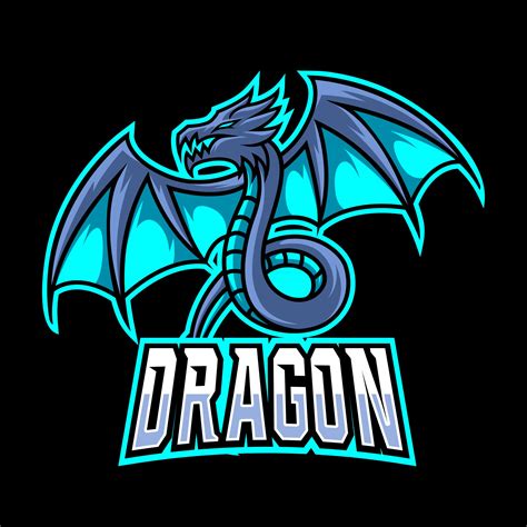 Blue Dragon Fly Mascot Gaming Logo Design Vector Template 2827782