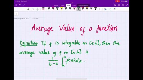 How is vsepr used to classify molecules? Calc1. The average value of a function - YouTube