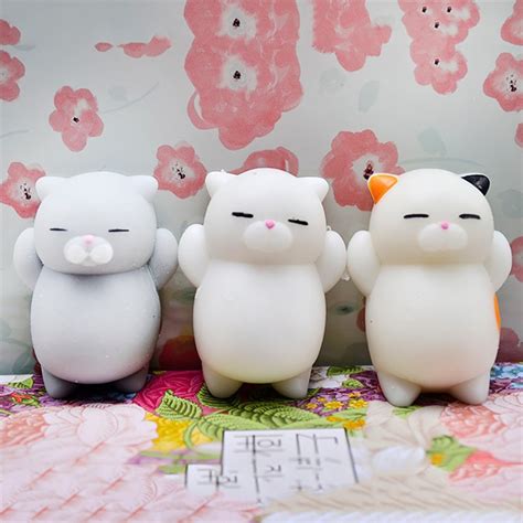 Cute Mochi Squishy Cat Squeeze Healing Fun Kids Kawaii Toy Stress