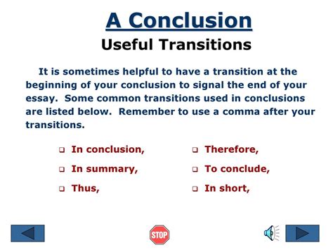 Good Essay Conclusion Transitional Phrases