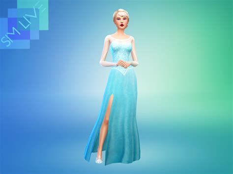 Blue Dress Modelled After Elsas Dress From Frozen Maxis Match Found