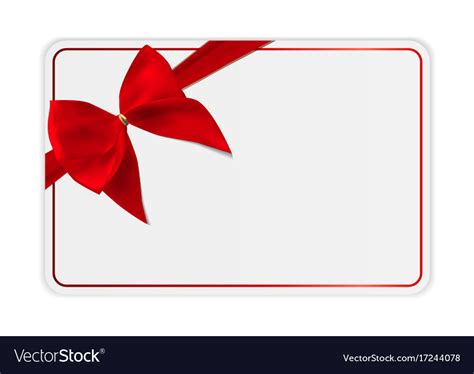 Blank T Card Template With Bow And Ribbon Vector Image