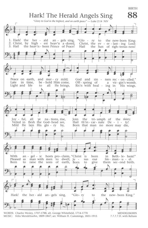 Baptist Hymnal 1991 88 Hark The Herald Angels Sing