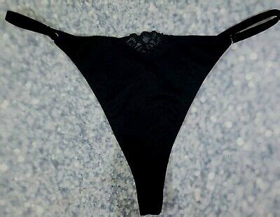 BLACK SECOND SKIN SATIN SHINY Sissy String Bikini THONG Panties SEXY S