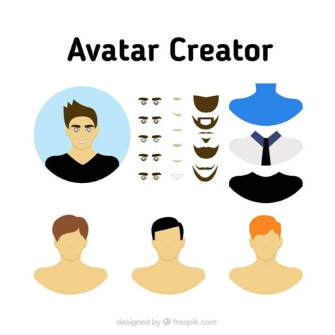 Free Vector Masculine Avatar Creator Set