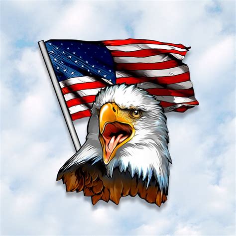 Bald Eagle Car Decal American Flag Patriotic Vehicle Window Vinyl