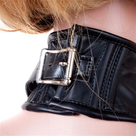 Pu Leather Nylon Neck Collar Corsets Ball Gag Bondage Posture