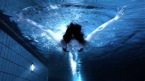 Beautiful Midnight Swimmer Underwater In Pool At Night Youtube