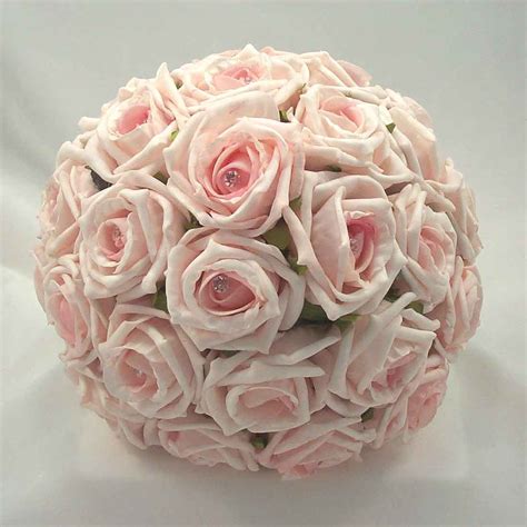 Pink wedding flowers bridal bouquet. Bridal Bouquets - Light Baby Pink Diamante Rose Bridal ...