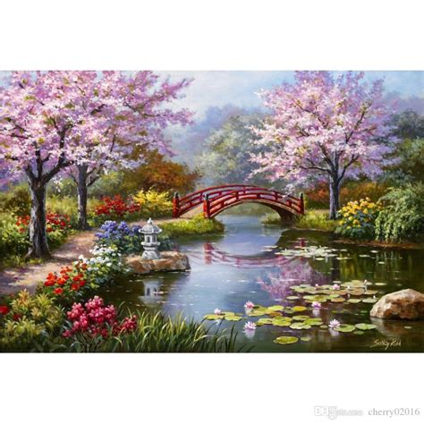 Free for commercial use no attribution required high quality images. 2019 Modern Landscapes Art Japanese Garden In Bloom By ...