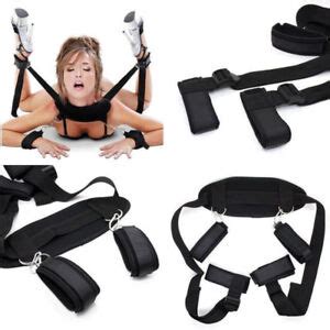Under Bed Bondage Ankle Cuffs Restraint Rope Kit Handcuffs System Bdsm Toy Black Ebay