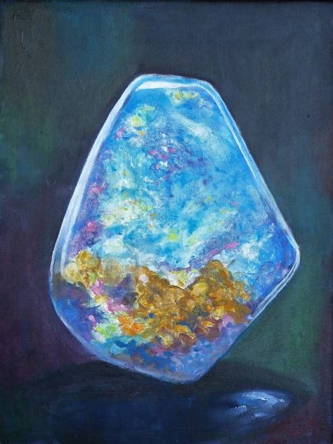 Blue Galaxy Opal Rare Gemstone Painting By Florina Ravariu Saatchi Art