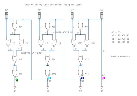 Gray To Binary Code Conversion Using Nor Gate Multisim Live