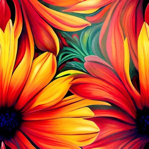 Premium Photo Ai Generated Illustration Of A Vibrant Floral Seamless