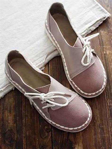 women s casual vintage round toe flats all season shoes noracora