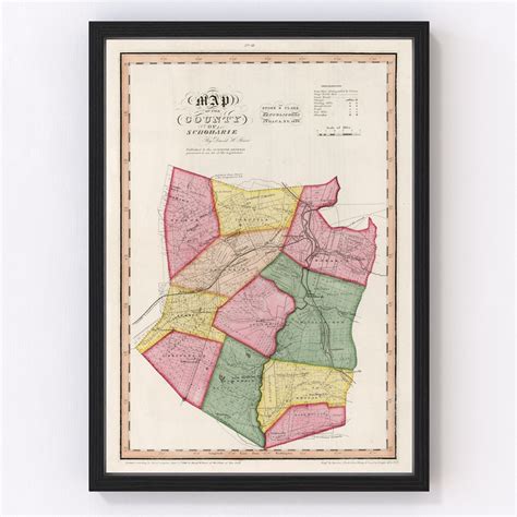 Vintage Map Of Schoharie County New York 1839 By Teds Vintage Art