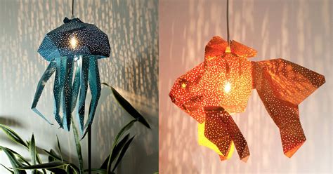 Diy Papercraft Light Shades Of Aquatic Life By Vasili Colossal