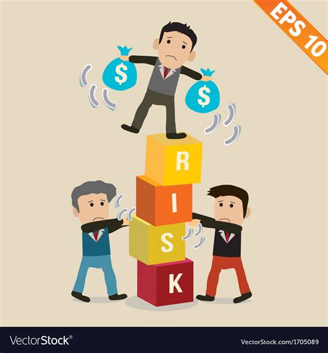 Cartoon Businessman With Risk Management Concept Vector Image