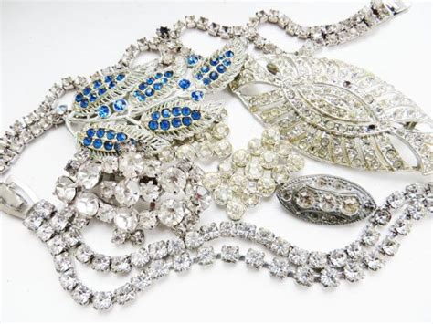 Vintage Rhinestone Jewelry Lot Destash Supplies Assemblage Etsy