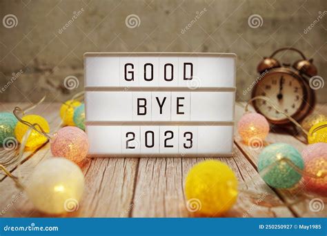 Goodbye 2023 Alphabet Letters On Marble Background Royalty Free Stock
