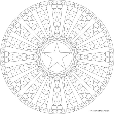 Coloring home has a ton of free mandala coloring pages and they've indicated their most popular designs with a red banner. Don't Eat the Paste: Stars, dots and stripes mandala to color
