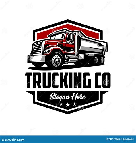 Dump Truck Company Emblem Logo Vector Isolated Stock Vector