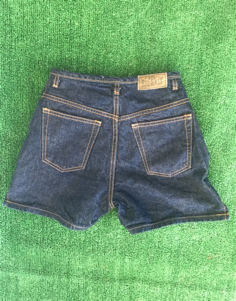 Vintage 90s High Waisted Denim Blue Jean Short Shorts Daisy Dukes Festival Grunge Size 1 Dark