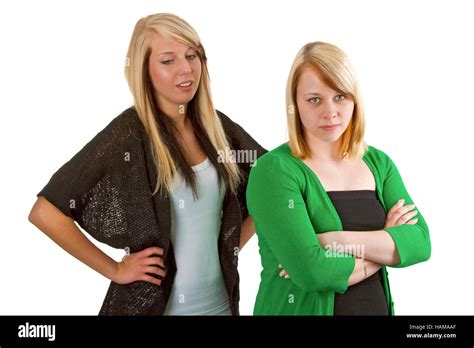 Two Woman Friends Have An Argue With Each Other Isolated On White