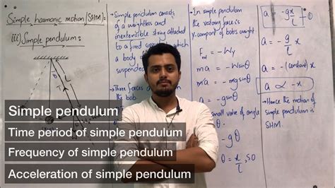 Simple Pendulum Simple Harmonic Motion Time Period Of Simple Pendulum Class 11 Youtube