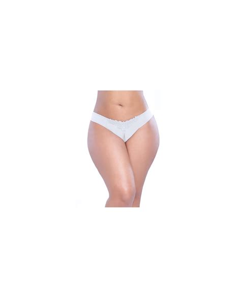 Crotchless Thong W Pearls White X X By Oh La La Cheri Cupid S Lingerie