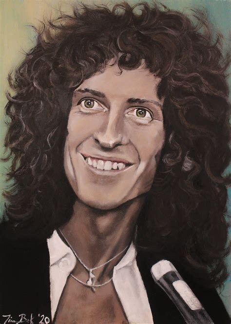 Worlds Brian May Portrait Gel Pen On Cardstock Drawing Portion To