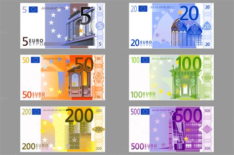 The euro is the new 'single currency' of the european monetary union, adopted on january 1, 1999 by 11 member states. Euro banknotes ~ Illustrations on Creative Market