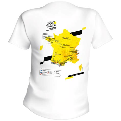 Tour De France Parcours 2021 T Shirt White All4cycling
